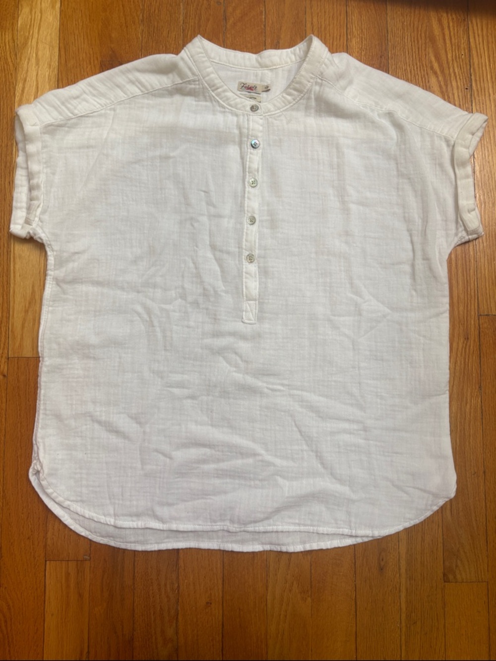 Faherty Women’s 100% Organic Cotton White Summer Short-Sleeve